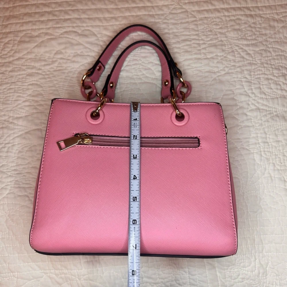Pink Dainty Handbag with Gold Accent on Handles